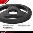 JFIT Olympic 2 Inch Grip Plates and Bumper Plates for Barbell - Single Weights or Sets of 2, 5Lb
