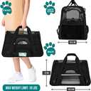 PetAmi Airline Approved Pet Carrier for Cat, Soft Sided Dog Carrier for Small Dogs, Cat Travel Supplies Accessories for Indoor Cats, Ventilated Pet Carrying Bag Medium Large Kitten Puppy, Large Black