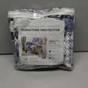 Great Bay Home Patchwork Scalloped Printed Furniture Protector Stain Resistant Chair Cover (Chair, Navy)