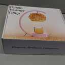 Pink Candle Warmer Lamp for Jar Candles with Adjustable BrightnessTimerHandcrafted CrystalWooden Base,Candle Lamp Luxurious Design+2Bulbs,Home Decoration Electric Candle lamp(C-Shaped)