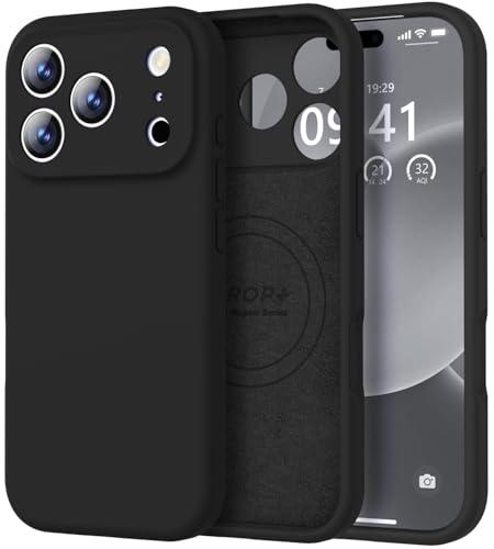 Vooii Magnetic for iPhone 17 Pro Max Case, Compatible with Magsafe (Premium Liquid Silicone) (Integrated Camera Control Button) Full Body Protective Anti-Scratch Microfiber Lining 6.9 inch, Black