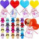 Party Favors Gifts for Kids Classroom, 20 Packs Giant Heart-Shaped Lollipop Plush Bear Valentines Day Stuffed Animals, Valentines Gifts Classroom School Exchange Party Favors (Bear)