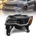 Huray Headlight Assembly for Jeep Grand Cherokee 2017-2021 [Only for Xenon Type] [Black Housing] OE Headlamp Replacement Driver Side