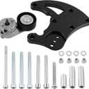 LS Swap R4 AC Compressor High Mount Bracket Kit with Belt Tensioner for Chevrolet GMC SUV Truck Vortec Engines LS1 LS2 LS3 LS6