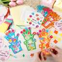 Lunmon 24 Sets Mother's Day Crafts Mom You are So Loved Flower Suncatcher Card Making Kit for Mother's Day Party, Family Activities, Group Craft Projects, Home & Window Decor