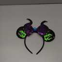 RAZKO Mouse Ears Headband, Sequin Maleficent Mouse Ears Hairband Mice ears Headband for Women Girls Hair Accessories (Flaming Maleficent)