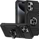 Compatible with Motorola Edge 50 Ultra 5G Brackets Case,Car Mount Magnetic Kickstand Carrying Card Slots 2 in 1 Anti-Fall Phone Case Black