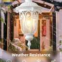 VIANIS Extra Large Outdoor Pendant Lights, 21.3 in White Modern Chain-Adjustable Ceiling Light, Waterproof Outdoor Chandelier with Seed Glass, Outside Pendant Light for Porch, Doorway, Entryway