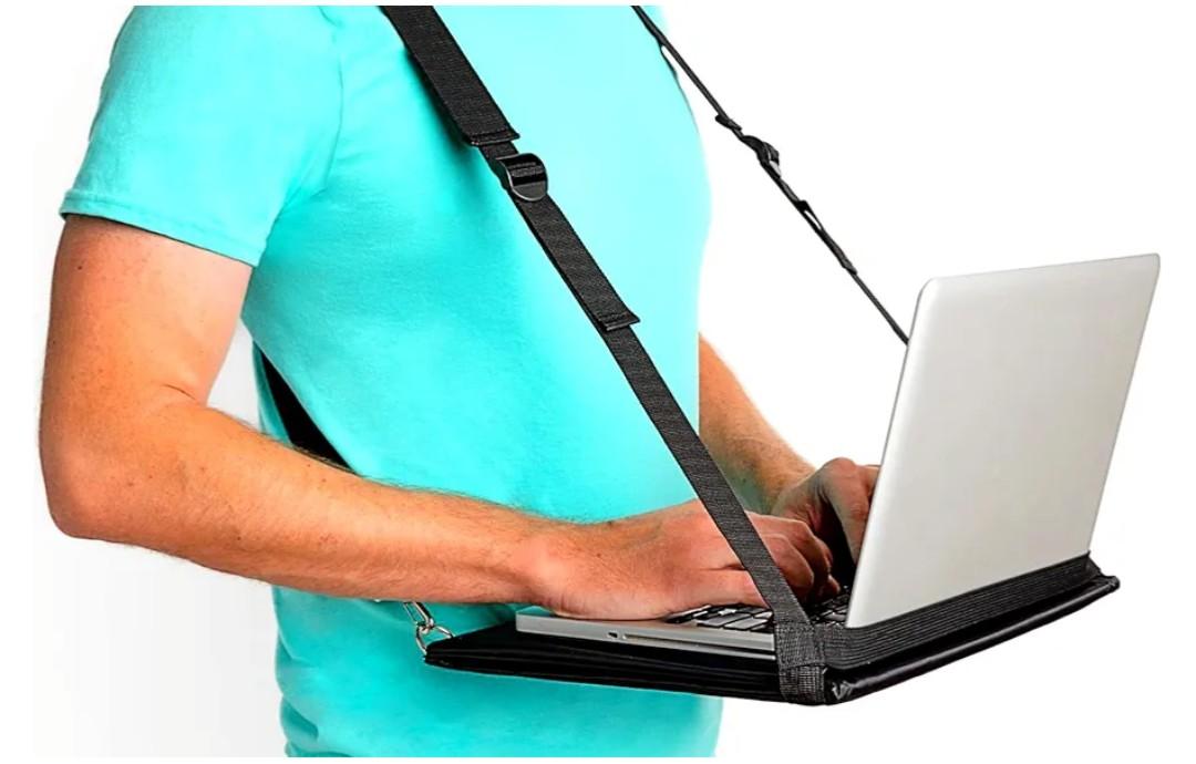 Laptop Harness, Standing Laptop Harness, Mobile Walking Laptop Carrier, Adjustable Desk, Portable Laptop Stand, Hands Free Wearable Desk for Laptop (13") or Notebook