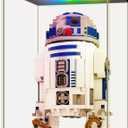 NONEMEY Clear Acrylic Display Case with RGB LED Light for Lego 75308, Dustproof Model Showcase Organizer Box, Display Case for Collectibles Bearbrick (7.9x6.3x11 inch, 20x16x28cm)