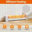 Baseboard Heater Cover, 3FT-6FT Retractable Galvanized Steel Easy Slip-On Baseboard Heater Cover with End Caps, Baseboard Covers for Hydronic Home Heating Systems