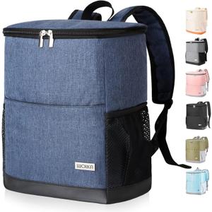 Insulated Cooler Backpack Outdoor - Leak Proof Backpack Cooler 30 Cans, Waterproof Lightweight Cooler Bag for 12h Hot/Cold Retention - Soft Cooler for Travel, Camping, Beach, Lunch