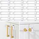 12 Packs Baby Proofing Sliding Cabinet Locks modacraft U-Shaped Child Safety Latches Adjustable White Locks for Handles Knobs Drawers Closet Cupboard