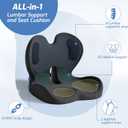 Seat Cushion,Memory Foam Chair Cushion for Office and Car,Ergonomic Coccyx Seat Cushion for Tailbone,Sciatic Nerve,Back Pressure Relief,Lumbar Support Pilow for Office,Car,Truck,Desk Chair
