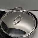 Inqibee Tri-Ply Stainless Steel 7 Quart Rondeau Pot with Lid Braiser Pan, 12 inch Deep Frying Pan, Versatile Cookware, Large Saute Pan, Compatible With All Cooktops, Induction Compatible, Oven-Safe