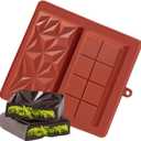 Chocolate Bar Mold Deep Dubai 1 Inch Pistachio Chocolate Bar Silicone Thick Mold for Stuffed Bar, Large Candy Bar Mould for Filling (Geometric Red)