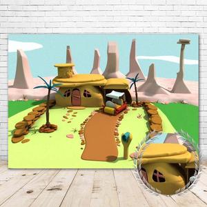 JMING The Flintstones Party Photo Backdrop 7x5 Vinyl Mason Rocks Background African American Pebbles or Bam bam Gender Reveal Personalized Banner Cake Table Decor Poster Photo Booth Props