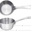 Mini Sauce Pan, Tri-Ply Stainless Steel Pot with Stay-Cool Handle Heating Sauce Gravy & Oil (5oz/150ml) - Silver