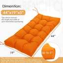 MTMR Outdoor Bench Cushion, Waterproof Wicker Chair Cushion, Thick Patio Replacement Seat Pad for Porch Lawn Indoor Swing Couch Sofa Loveseat, Patio Furniture Cushions, 44x19 Inch, Orange