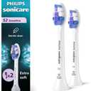 Philips Sonicare S2 Sensitive - Genuine Replacement Electric Toothbrush Heads, White, 2 Pack, HX6052/77