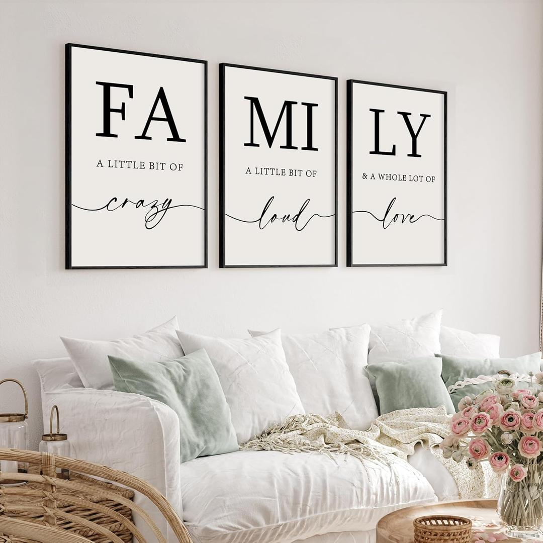 Heiple Family Wall Decor Framed Wooden Wall Sign for Home Decor Farmhouse Vintage Rustic Living Room Minimalist Family Wall Art (Black, 16"x24")