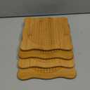 Bamboo Trivets for Hot Dishes, Hot Pots and Pans, 7.5 Inch Thick Heat Resistant Large Coaster for Kitchen, Hot Pads, Kitchen Essentials, Kitchen Decor for Table & Countertop, 4 Pcs Square