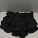 Flowy Shorts for Women Casual Boho Ruffle Tiered Skorts High Waist Mini Skirts Golf Tennis Crochet Shorts (X-Large, All Black)