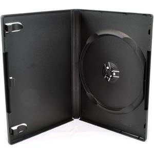 25 Pack Maxtek Standard 14mm Black Single Disc DVD Cases with Outer Clear Sleeve