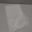 Homiest Glitter Tulle Fabric Rolls with Star Moon Sequin 36"×19"