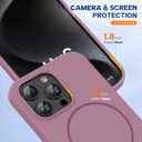 Miracase Magnetic for iPhone 15 Pro Max Case, [Soft Anti-Scratch Microfiber Lining], Compatible with MagSafe, Liquid Silicone Case Shockproof Drop Protection Phone Case for 15 ProMax, Blackcurrant