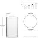 WGVI Hurricane Candle Holder Sleeve, Wide 4", Height 6", Clear Glass Cylinder Candleholder, Chimney Tube, Open Ended Candle Shade, 1 Piece