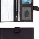 Oak Leathers Checkbook Cover Slim Minimalist For Men with RFID Blocking Credit Card Holder Wallet (Root Beer)