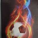 Case for iPad 10.2 8th Gen 2020 / 7th Gen 2019 / iPad Air 10.5 inch 2019 / iPad Pro 10.5, Durable Shockproof Protective Cover for iPad 8th / 7th with Coasters Set Flame Soccer