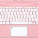 Rii Surface Pro Type Cover,Ultra-Slim Portable Bluetooth Wireless Keyboard with Touchpad,7 Color Backlit,Compatible with Surface Pro-8/9/X Only (Pink)