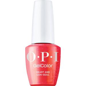 OPI GelColor LED Cure Gel Nail Polish | Red Shades | Salon-Quality Shine, Long-Lasting Wear | Easily Soak Off Removal | Vegan & HEMA Free | 0.5 Fl Oz (Heart and Con-Soul | Opaque Bright Vivid Red Shimmer)