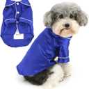 Zunea Small Dog Pajamas Shirts for Size Dogs Soft Faux Silk Lapel Puppy Sleepwear Clothes Two-Legged Indoor Pjs Shirt Outfits Chihuahua Yorkie Pet Holiday Party Apparel, Blue, S