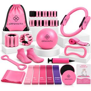 19-Piece Pilates Kit for Home Workouts, Pilates Equipment Set Women