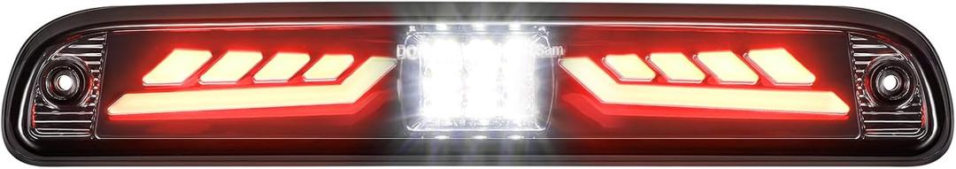 Partsam Eagle-Wing LED 3rd Third Brake Light with Strobe Replacement for F-250 F-350 F-450 F-550 Super Duty 1999-2016, Red/White High Mount Rear Cab Roof Center Tail Cargo Lamp, DOT Compliant