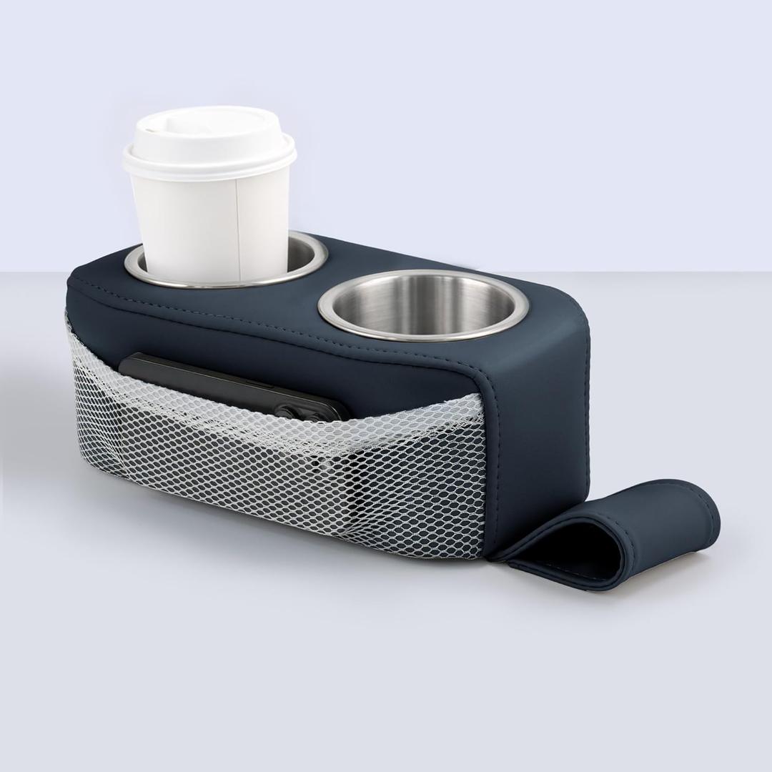 marinexplore Pontoon Cup Holder,Boat Seat Cup Holder,Double Drink Holder,Portable Cup Beverage Mobile Phone Holders for Pontoon Boat Sofa,RV Couch,Car Back Seat(Navy Blue)
