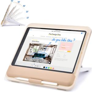 Wooden Tablet Stand for iPad Pro 12.9/11, Air, Mini, Fire HD, Samsung Galaxy Tab and More - Adjustable Portable Mount for Drawing/Desk/Writing/Watching