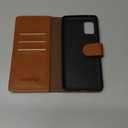 SUANPOT for Samsung Galaxy A51 5G (Non 4G Version) with RFID Blocking Leather Wallet case Credit Card Holder, Flip Folio Book Phone case Shockproof Cover for Samsung A51 case Wallet Light Brown
