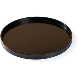 Round Wooden Serving Tray  Rustic Wood Tea Tray for Breakfast, Snacks, Coffee & Home Decor (Dark, 11.81in)