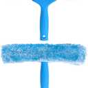 MR.SIGA Professional Window Cleaning Combo - Squeegee & Microfiber Window Scrubber, 10" (Blue)