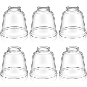 Teenyyou 6 Pcs Clear Glass Globes for Ceiling Fan Lights Covers Glass Lamp Shade Replacement for E26 Chandelier Table Wall Sconce, 2-1/8" Fitter, 4-5/8" Diameter x 4-1/2" Height