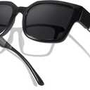LVIOE Fit Over Glasses Sunglasses Women Men Polarized Oversized Square with UV400 Protection Shades (A01 Black Frame/ Grey Polarized Lenses)
