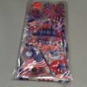 Litmitfu 100 Pcs 4th of July Treat Bags - Happy Patriotic Day Plastic Cellophane Bag, Clear Fourth of July Gift Goodie Candy Favor Bags with Gold Twist Ties for Independence Day Party Favors Supplies