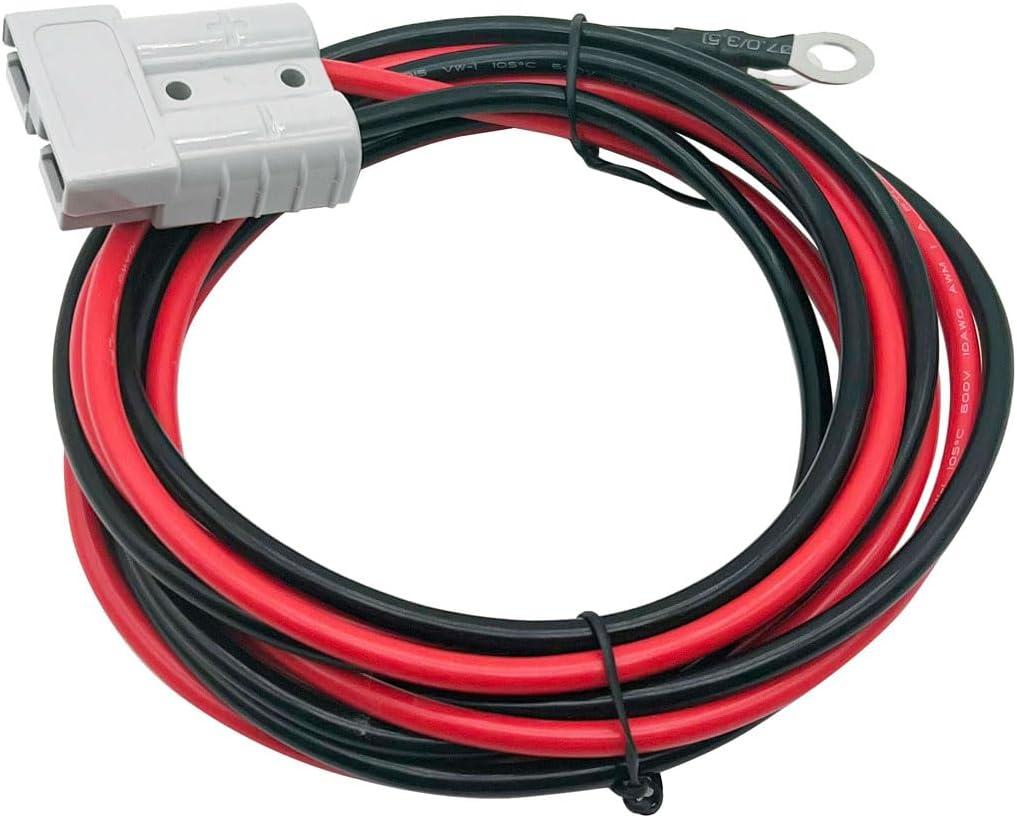 Anderson Plug Connector with Copper Ring 50A Battery Quick Connector Jumper Cable for Forklift trucks,with 10AWG 2M Cable Towing Winch Quick Connect Cable for Straddling Auto