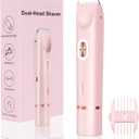 New 2-in-1 Electric Bikini Trimmer for Women - Dual Head Electric Razor,Waterproof Painless Bikini Shaver, Pubic Hair Trimmer for Private Area & Body Hair,Gifts for Women,Pink