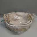 GIB Small Wicker Storage Baskets for Organizing, Decorative Woven Baskets with Handles & Liners, Boho Paper Rope Cute Baskets for Gifts, Decor, Pantry Table, Serving Trays, Set of 2