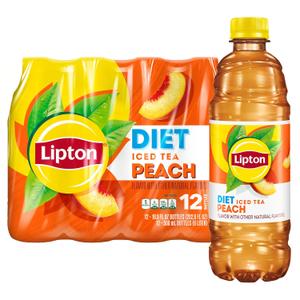 2 x Lipton Diet Peach Iced Tea, 16.9 Fl Oz Bottles (Pack of 12) (EXP 01/26/26)